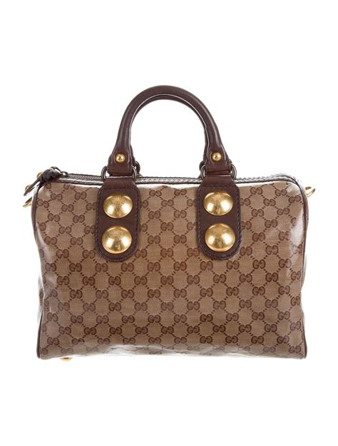 gucci crystal boston leather satchel bag|gucci shoulder bag.